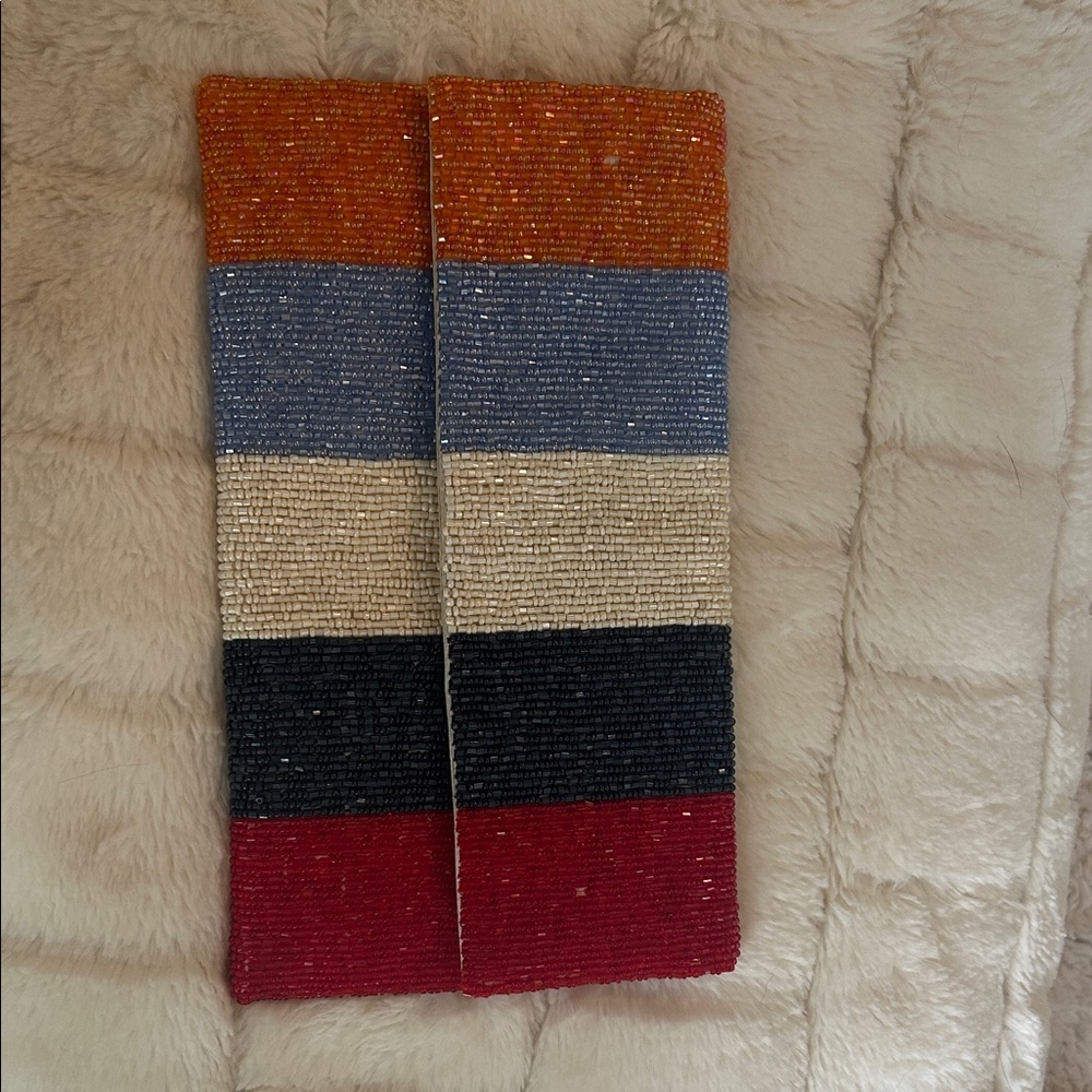 Striped Beaded Clutch